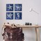 Stupell Industries Sea Life on Abstract Blue 4pc Framed Giclee Wall Art Set Design by Paul Brent